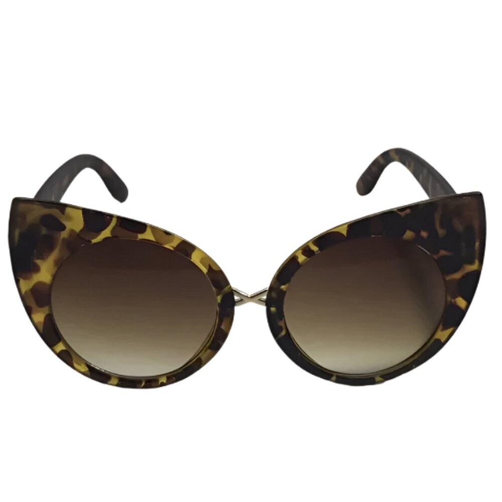 9131 | Tortoise Exaggerated Cateye Sunglasses